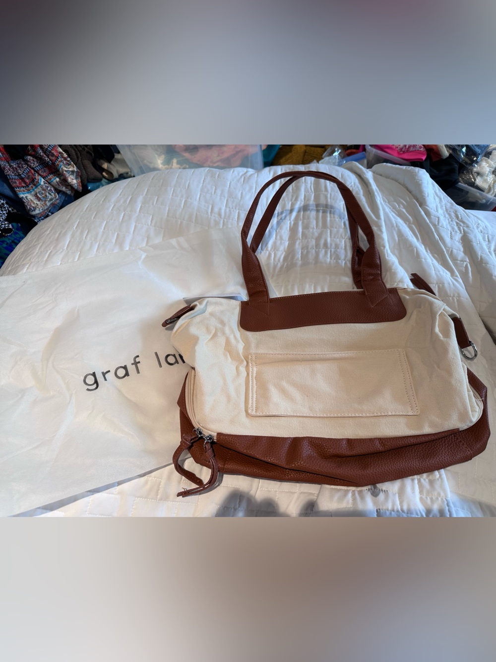 GRAF LANTZ Canvas Travel Weekender Tote NEW $158 - Picture 2 of 12
